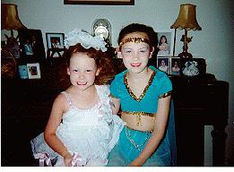 Stephanie and Gretchen ready for their Dance Recital.bmp - 1995 - Doubletake Dance Recital - Stephanie & Gretchen